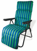 Sedia Sdraio Reclinabile Pieghevole Soriani Righe Verde e Blu