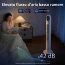 Ventilatore a Torre 31x31x111 cm Oscillante a 70° 4 Modalità 3 VelocitàTimer 24 Ore in PP e ABS Bianco      