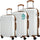Set 3 Valigie Trolley Rigide da Viaggio Easy Roll Serratura con Codice in ABS Bianco