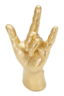 Statua Mano ""Yeah"" 14,5x23x7 cm in Poliresina Oro