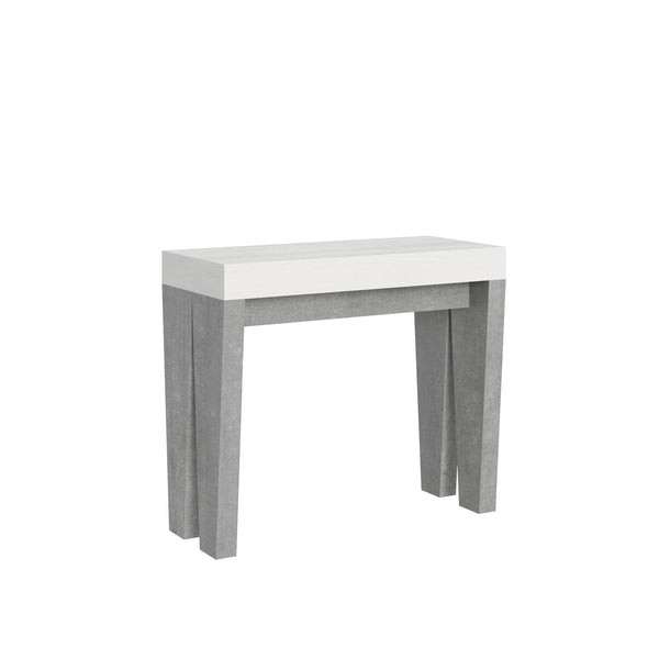 prezzo Consolle Allungabile 90-300x40x77 cm in Nobilitato Bianco e Grigio