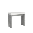 Consolle Allungabile 90-300x40x77 cm in Nobilitato Bianco e Grigio