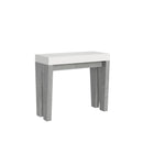 Consolle Allungabile 90-300x40x77 cm in Nobilitato Bianco e Grigio