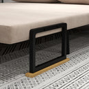 Divano Letto 3 in 1 con Schienale Regolabile e 2 Cuscini 102x73x81 cm in Tessuto Effetto Velluto Beige      