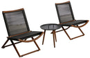 Set Tavolino e 2 Sedie da Giardino in Alluminio e Corda Vorghini Bormio Grigio