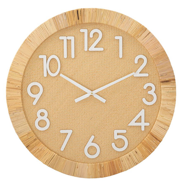 Orologio da Muro Boho Plus Ø 60x4,5 cm in Rattan sconto