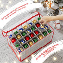 Scatola Portaaddobbi Natalizi 52,5x30x30 cm per 112 Palline Pieghevole con Zip in PP      