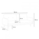 Divano Letto Clic Clac 186x85x80 cm in Tessuto Grigio