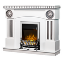 Camino Elettrico da Pavimento 105x120x33 cm Effetto Fiamma 2000W Prometeo & Galileo Silver Bianco/nero