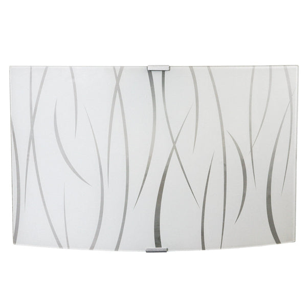 prezzo Wandleuchte 1xE27 Silber Rahmen Glasplatte Weiß E-Energy Simone