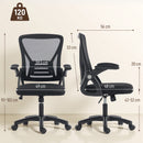 Sedia da Ufficio Ergonomica Girevole 59,5x56x93-103 cm con Braccioli Ribaltabili in Rete Traspirante Nero      