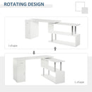 Scrivania da Ufficio ad Angolo Porta PC 114x120x74,6 cm in Legno  Bianca