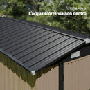 Capanno da Giardino 238x364x194 cm con 4 Prese d'Aria e Porte Doppie con Serratura in Metallo Marrone      