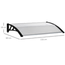 Pensilina Tettoia 110x60x23 cm in Policarbonato e Alluminio Trasparente