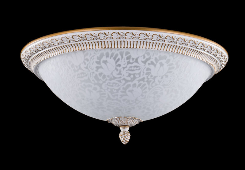 Plafoniera Ceiling & Wall in Metallo Pascal Bianco con Oro