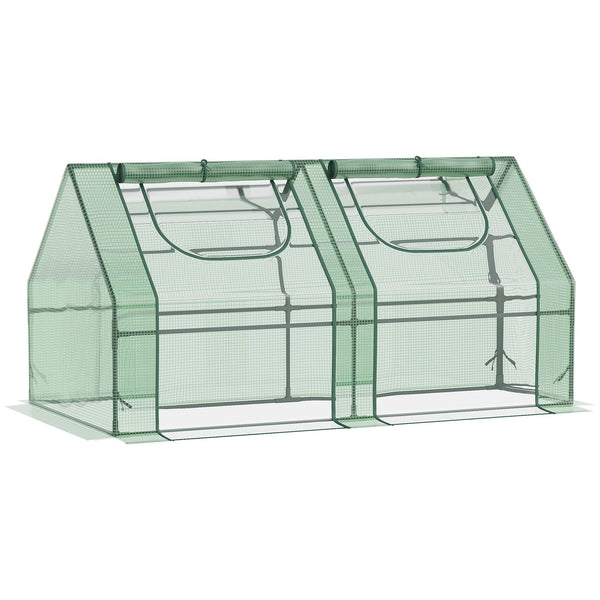 prezzo Gartengewächshaus für Pflanzen 180 x 90 x 90 cm mit 2 grünen Abdeckungen