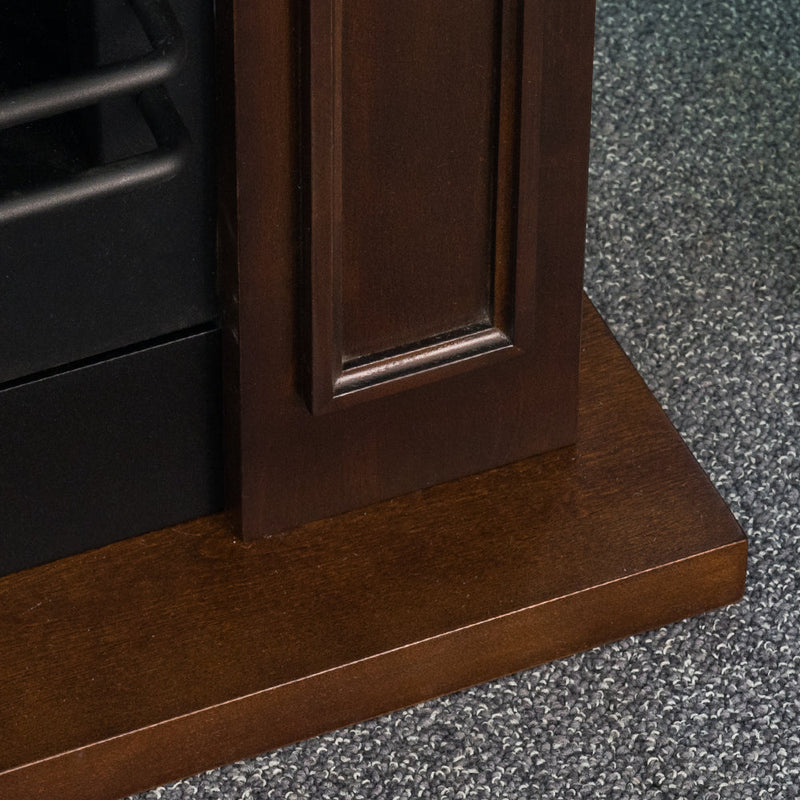 Camino Elettrico da Terra 89,5x90,5x28 cm Jefferson in Legno Noce      