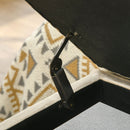 Panca Contenitore Rettangolare 110x44x49 cm con Seduta Imbottita e Gambe in Acciaio Beige      