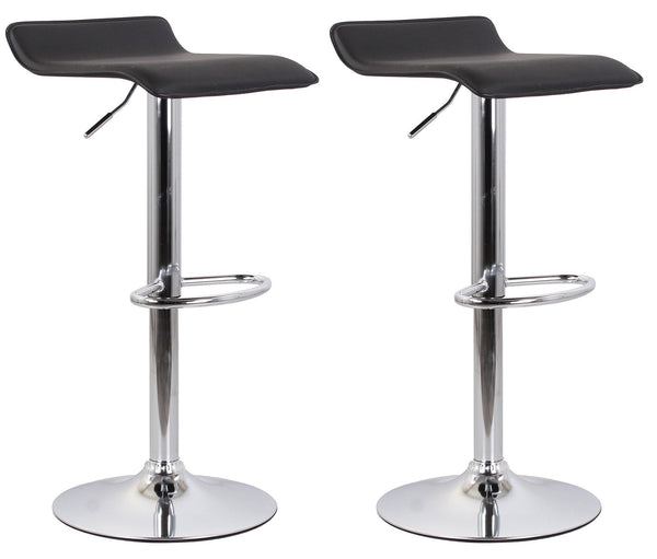 Set 2 Hocker 38x40x54/74 cm aus Kunstleder mit schwarz verchromter Basis online