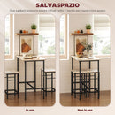 Set da Pranzo 3 Pezzi con Tavolo da Cucina e 2 Sgabelli Bar in Legno e Acciaio color Legno e Nero    