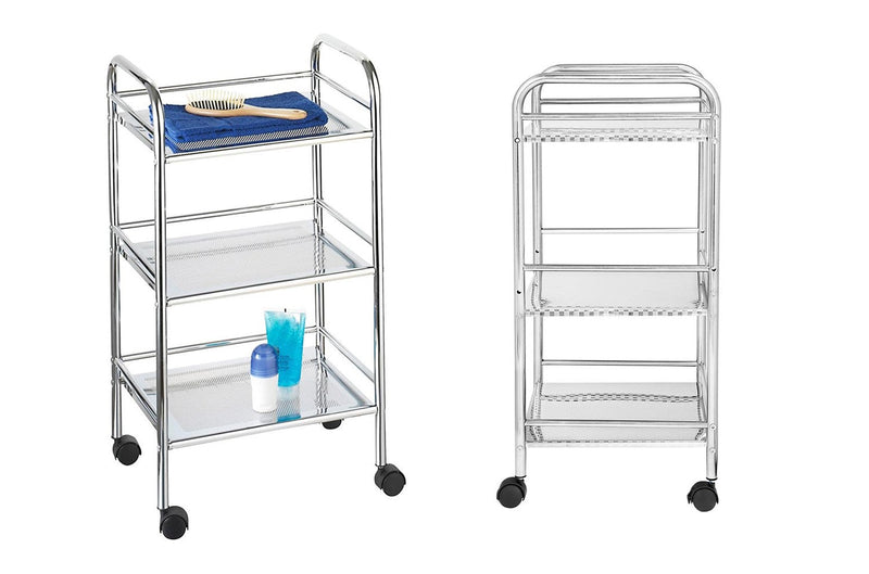 Carrello Portaoggetti da Cucina 40x35x75 cm 3 Livelli con Ruote Metallico