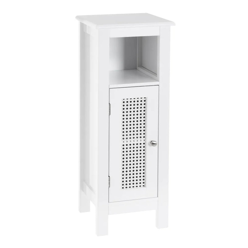 Mobile da bagno a 1 Anta con Griglia Armadio in Legno Colore Bianco 30x28x80H cm