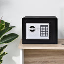 Cassaforte a Mobile Elettroinica a Batteria 23x17x17 cm in Acciaio Nera