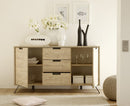 Madia Mobile da Salotto 2 Porte 3 Cassetti 82x156x50cm TFT  Palma Quercia Sherwood