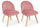 Set 2 Poltroncine 47x57x76 cm Adeline in Velluto Rosa Antico