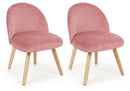 Set 2 Poltroncine 47x57x76 cm Adeline in Velluto Rosa Antico