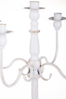 Candeliere con 5 Bracci 75 cm in Metallo Bianco e Oro