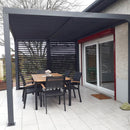 Pergola da Giardino 3,6x3 m in Alluminio con Doghe Orientabili su Tetto e Parete Grigio Antracite 