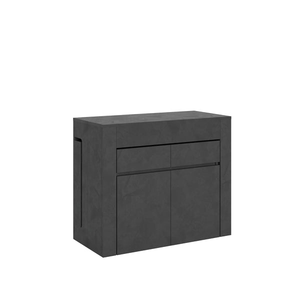 online Consolle Tavolo Allungabile 90-302x42x75 cm Evolve Antracite Spatolato con Panca Inferiore e Superiore