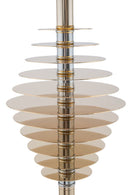 Lampada da Terra Round Glam Ø40x180 cm in Ferro Plastica e Poliestere Nero e Oro