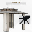 Gazebo da Giardino 3,65x3m in Acciaio e Alluminio Marrone