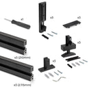 Kit Struttura Modulare Raccordi e 3 Profili a Pavimento e Parete in Alluminio Emuca Zero Nero
