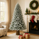 Albero di Natale Royal 180 cm Innevato Base Troco Realistica 948 Punte Foltissimo