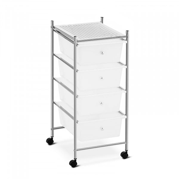 Multifunktions-Trolley Objekthalter für die Kosmetikerin 4 weiße Schubladen mit Rädern acquista