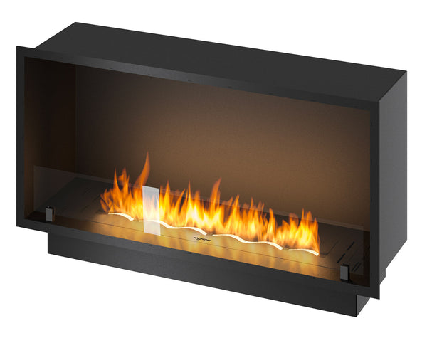 acquista Camino a Bioetanolo da Incasso 104,4x59,4x30 cm Inside 1000 Slim Nero con Vetro