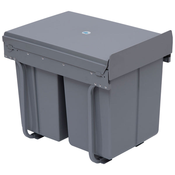 Abfallbehälter 3 Behälter 48x34,2x41,8 cm 40lt für Möbel Grau prezzo