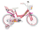 Bicicletta per Bambine 16" Disney Princess Freni Caliper e Stabilizzatori in Acciaio Hi-Ten Rosa