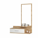 Mobile ingresso con specchio 80x35x116 cmJoy bianco rovere