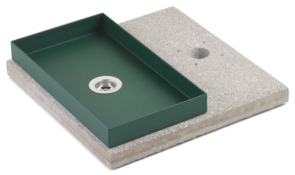 Base con Vaschetta per Fontane con Ghiera Piccola 40x40x5 cm in Cemento Belfer 42/BSE/6 Verde sconto