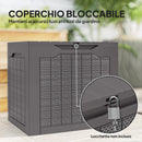 Baule da Giardino 56x41x50 cm con Maniglie Contenitore Porta Attrezzi Impermeabile in PP Marrone      