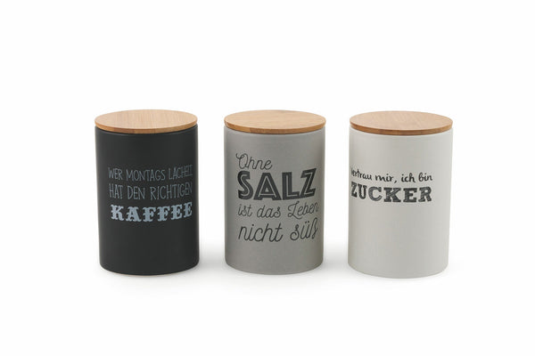 prezzo Set 3 Salzzucker- und Kaffeedosen 700 ml mit Deckel aus Dolomitbambus Villa d'Este Home Tivoli