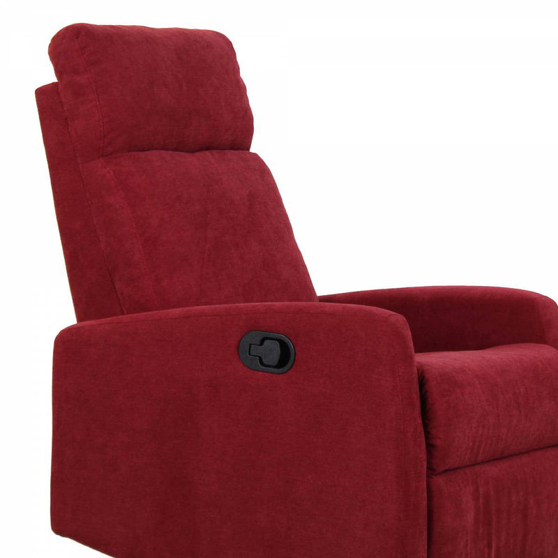 Poltrona Relax Manuale Reclinabile in Tessuto Bordeaux