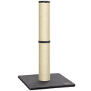 Tiragraffi per Gatti 39,5x39,5x80 cm con Corda in Sisal e Base in Truciolato e Peluche Grigio Scuro      