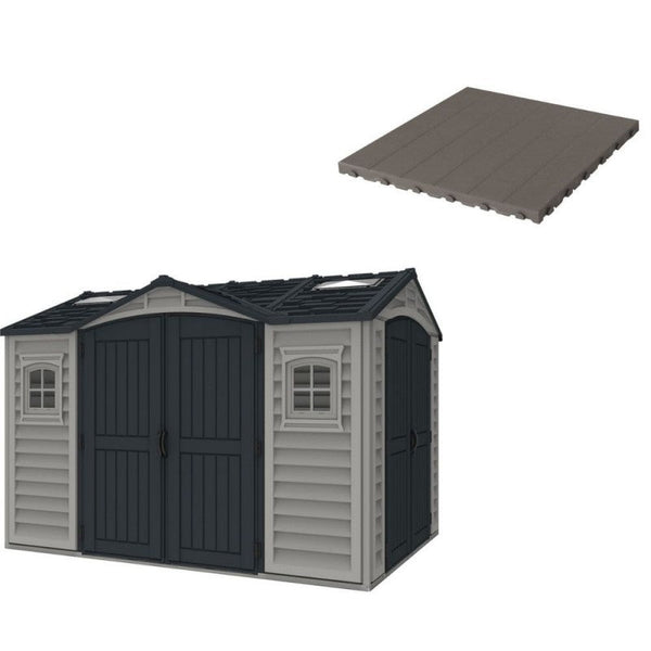 Boden für Gartenbox 326 x 240 x 235 cm aus grauem Kunststoff prezzo