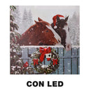 Quadro con led legno cavalli multicolor rettangolare cm 40x40xh1,8