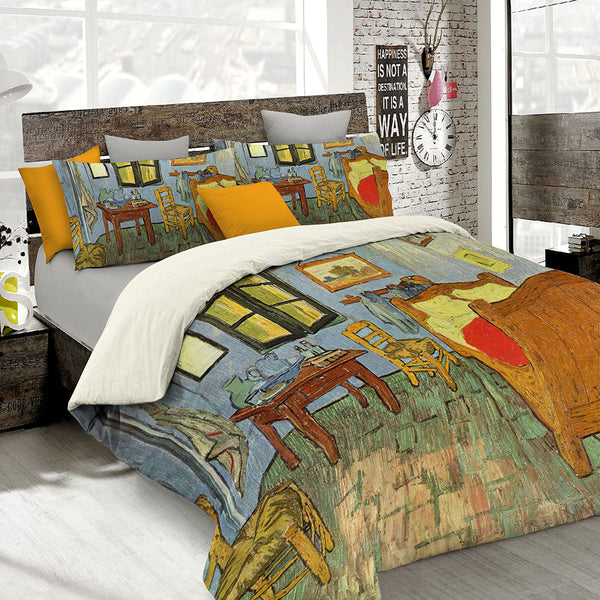 Bettbezug mit Aufdruck auf der Doppeltasche und den Kissenbezügen prezzo